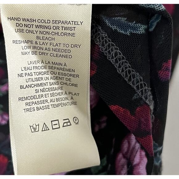 Free People Lucky Shirtee Floral Sheer Top Size S Black Dark Romantic Whimsigoth - Picture 8 of 8